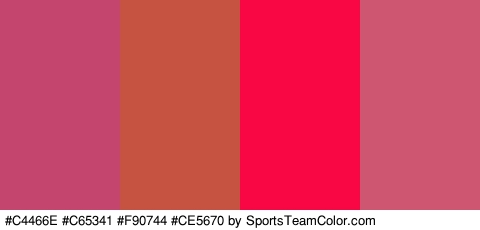 #C4466E #C65341 #F90744 #CE5670 Colors