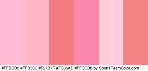 #FFBCD5 #FFB5C3 #F27B7F #FC85AD #FFCCD8 #F48185 Colors