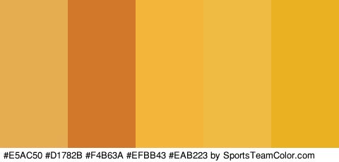 #E5AC50 #D1782B #F4B63A #EFBB43 #EAB223 Colors