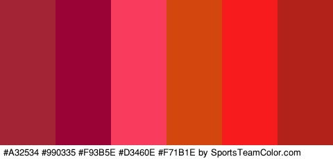 #A32534 #990335 #F93B5E #D3460E #F71B1E #B2221A Colors