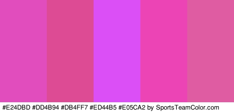 #E24DBD #DD4B94 #DB4FF7 #ED44B5 #E05CA2 Colors