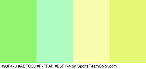 #93F470 #AEFCC0 #F7FFAF #E5F774 Colors