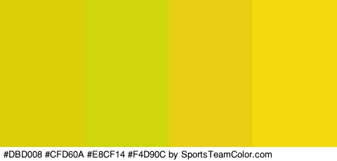 #DBD008 #CFD60A #E8CF14 #F4D90C Colors