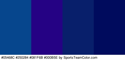 #05468C #250284 #081F6B #000B5E Colors