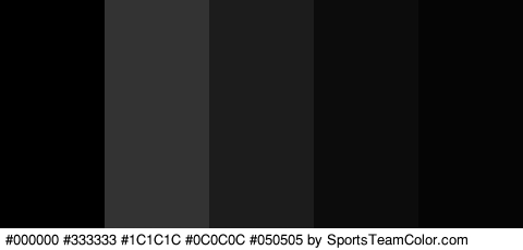 #000000 #333333 #1C1C1C #0C0C0C #050505 Colors