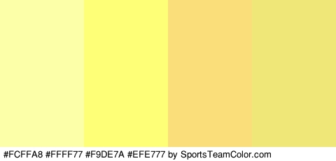 #FCFFA8 #FFFF77 #F9DE7A #EFE777 Colors