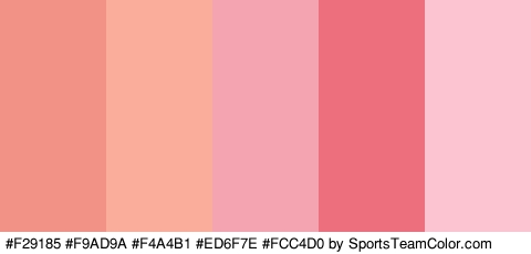 #F29185 #F9AD9A #F4A4B1 #ED6F7E #FCC4D0 Colors