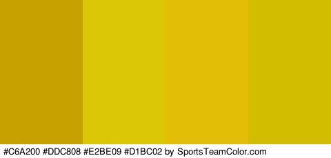 #C6A200 #DDC808 #E2BE09 #D1BC02 Colors