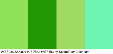 #8EE256 #229904 #9EDB62 #6EF4B3 Colors