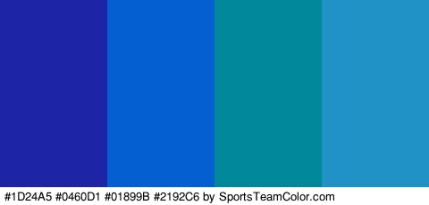 #1D24A5 #0460D1 #01899B #2192C6 Colors