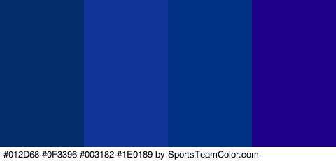 #012D68 #0F3396 #003182 #1E0189 Colors