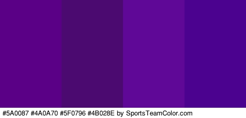 #5A0087 #4A0A70 #5F0796 #4B028E Colors