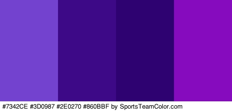 #7342CE #3D0987 #2E0270 #860BBF Colors