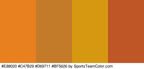 #E88020 #C47B29 #D69711 #BF5626 Colors