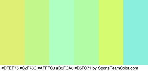 #DFEF75 #C2F78C #AFFFC3 #B3FCA6 #D5FC71 #8BEFDD Colors