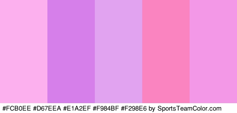 #FCB0EE #D67EEA #E1A2EF #F984BF #F298E6 Colors