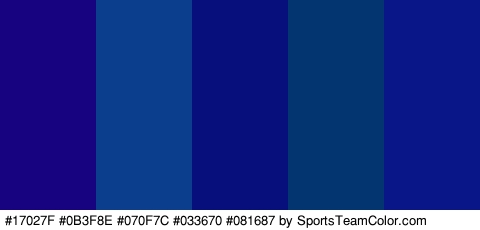 #17027F #0B3F8E #070F7C #033670 #081687 Colors