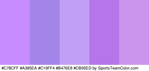 #C78CFF #A385EA #C19FF4 #B476E8 #CB95ED Colors