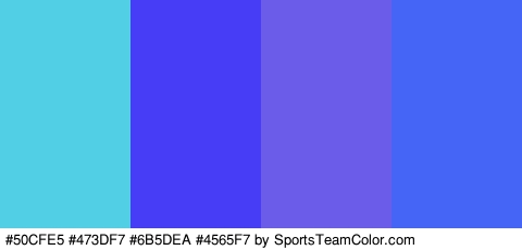 #50CFE5 #473DF7 #6B5DEA #4565F7 Colors