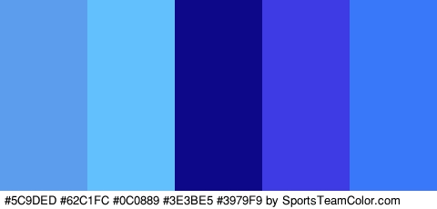 #5C9DED #62C1FC #0C0889 #3E3BE5 #3979F9 Colors