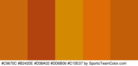 #C9670C #B2420E #D38A02 #DD6B06 #C15E07 Colors