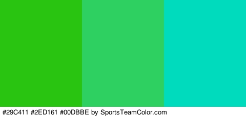 #29C411 #2ED161 #00DBBE Colors