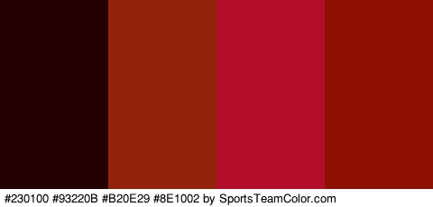 #230100 #93220B #B20E29 #8E1002 Colors