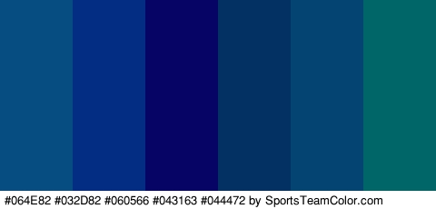 #064E82 #032D82 #060566 #043163 #044472 #016668 Colors