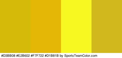 #D3BB08 #E2B602 #F7F722 #D1B81B Colors