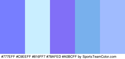 #777EFF #C9EEFF #816FF7 #78AFED #A0BCFF Colors