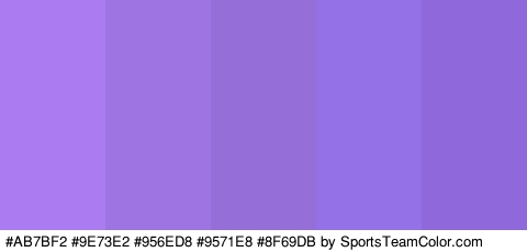 #AB7BF2 #9E73E2 #956ED8 #9571E8 #8F69DB Colors