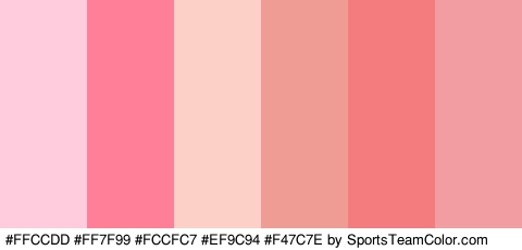 #FFCCDD #FF7F99 #FCCFC7 #EF9C94 #F47C7E #F29DA1 Colors