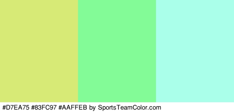 #D7EA75 #83FC97 #AAFFEB Colors