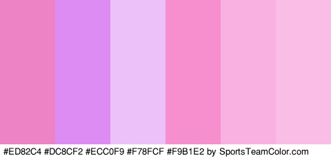 #ED82C4 #DC8CF2 #ECC0F9 #F78FCF #F9B1E2 #F9BDE6 Colors