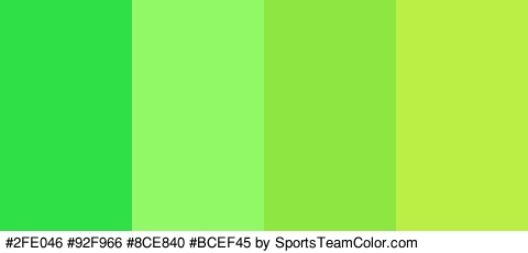 #2FE046 #92F966 #8CE840 #BCEF45 Colors