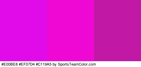 #E00BE8 #EF07D4 #C119A5 Colors