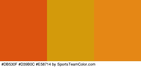 #DB530F #D39B0C #E58714 Colors