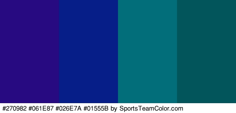 #270982 #061E87 #026E7A #01555B Colors