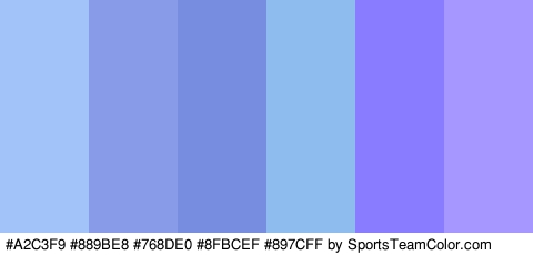 #A2C3F9 #889BE8 #768DE0 #8FBCEF #897CFF #A696FF Colors