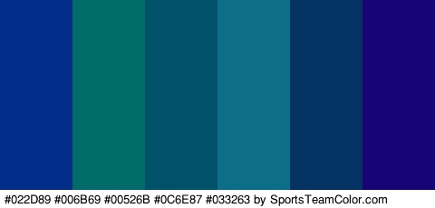 #022D89 #006B69 #00526B #0C6E87 #033263 #170475 Colors