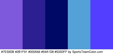 #7E59DB #2B1F91 #000A66 #54A1D8 #533DFF Colors