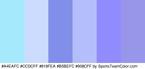 #A4EAFC #CCDCFF #818FEA #B5BEFC #908CFF #9896E8 Colors