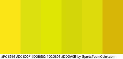 #FCE516 #DCE00F #DDE502 #D2D606 #DDDA0B #D8B608 Colors