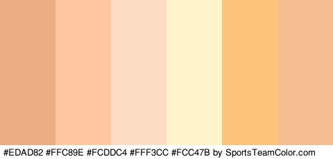 #EDAD82 #FFC89E #FCDDC4 #FFF3CC #FCC47B #F4BE92 Colors