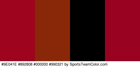 #9E041E #892808 #000000 #990321 Colors