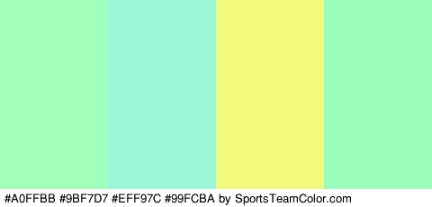 #A0FFBB #9BF7D7 #EFF97C #99FCBA Colors