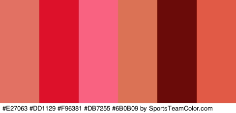 #E27063 #DD1129 #F96381 #DB7255 #6B0B09 #E05A45 Colors