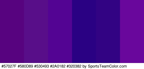 #57027F #580D89 #530493 #2A0182 #320382 #69069B Colors