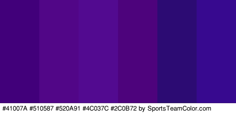 #41007A #510587 #520A91 #4C037C #2C0B72 #36098E Colors