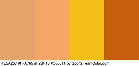 #E5A267 #F7A765 #F2BF18 #C66011 Colors